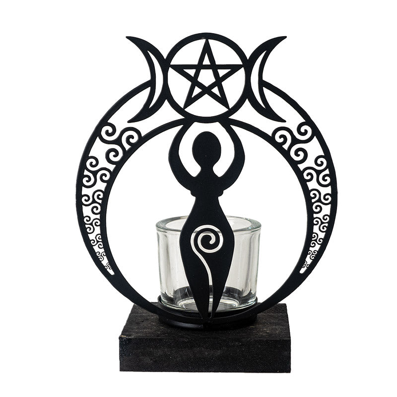 goddess votive candle holder