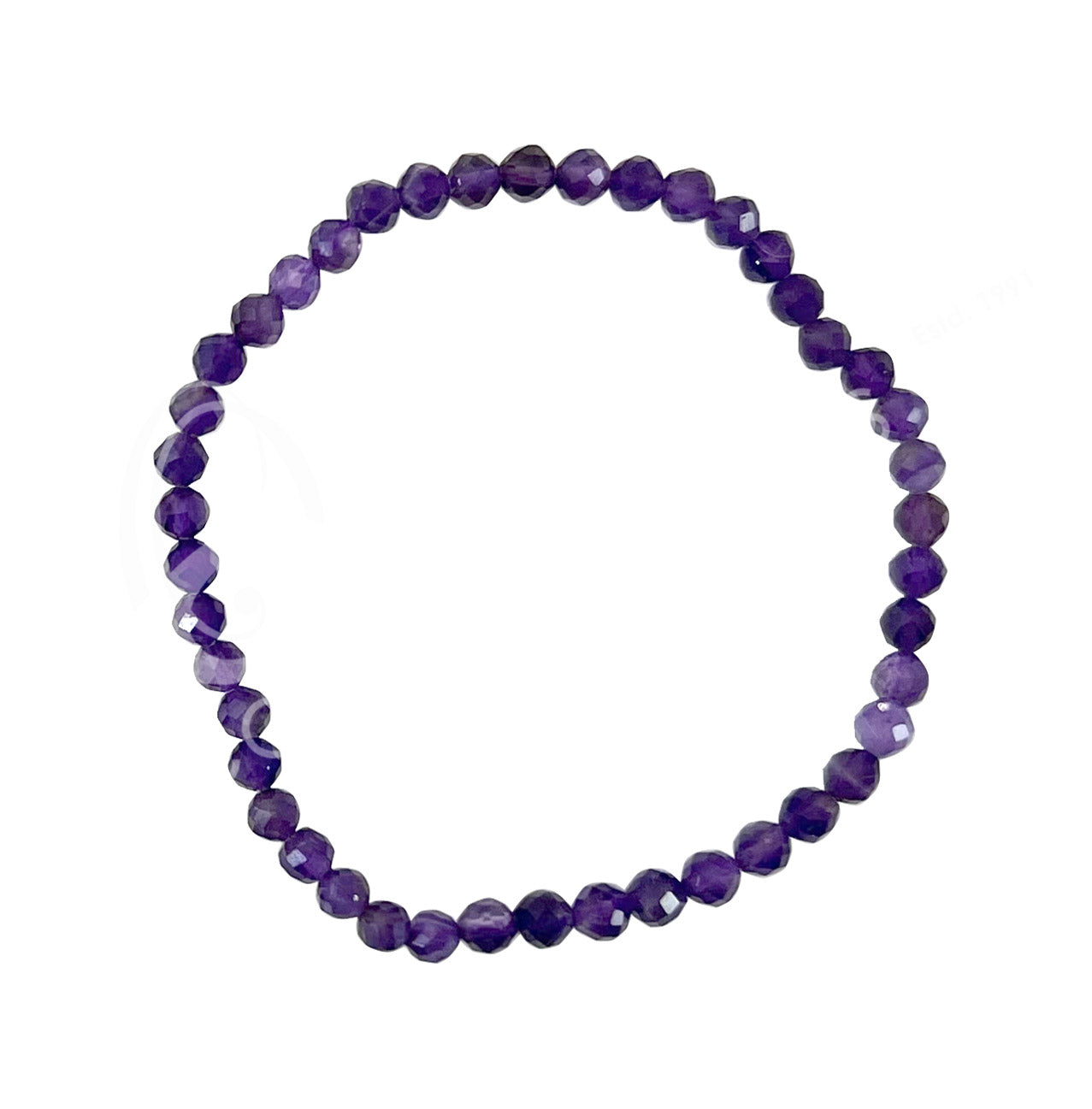 Bracelet Amethyst Faceted Beads 4mm