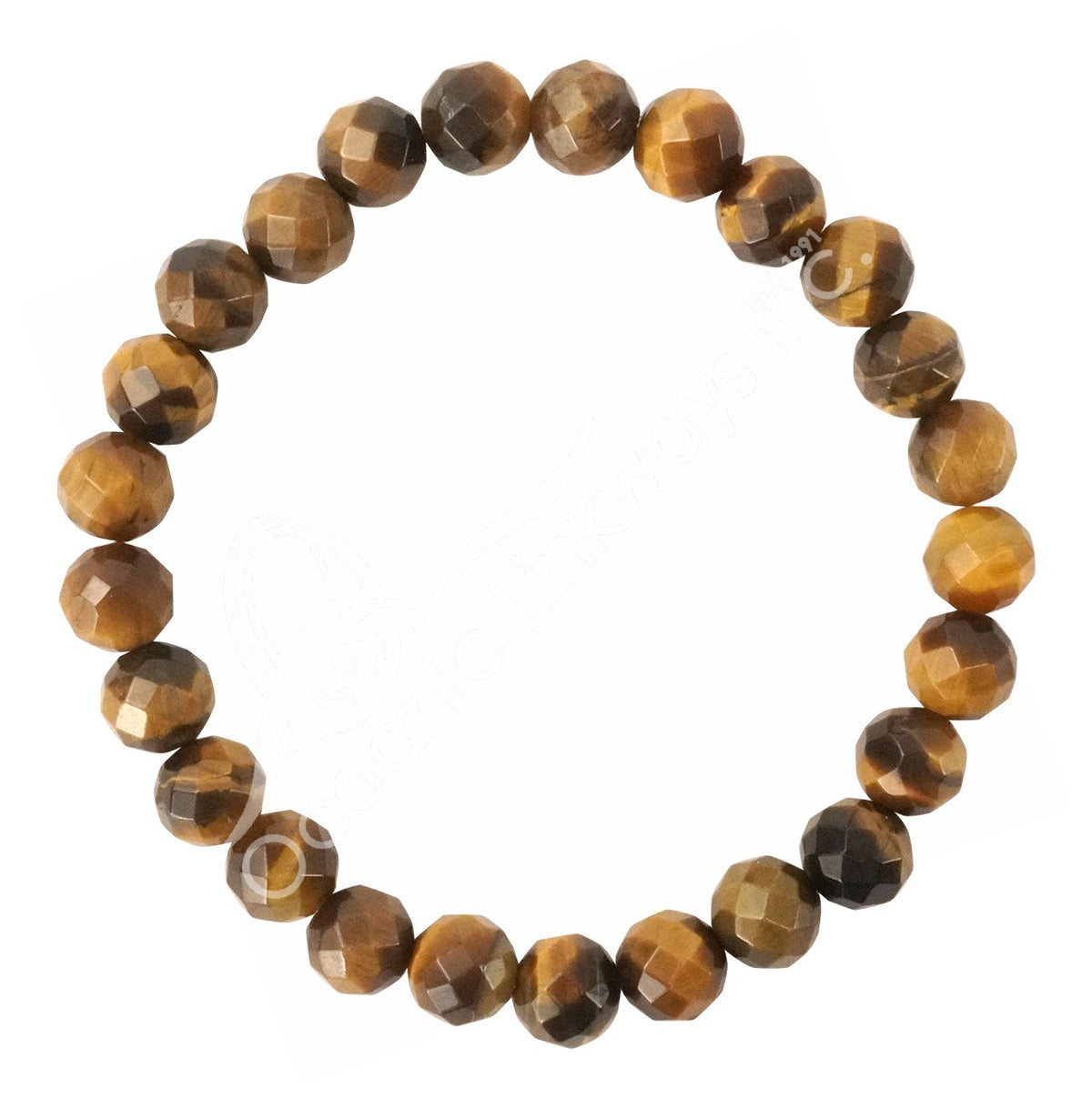 Brown beaded bracelet on a white background