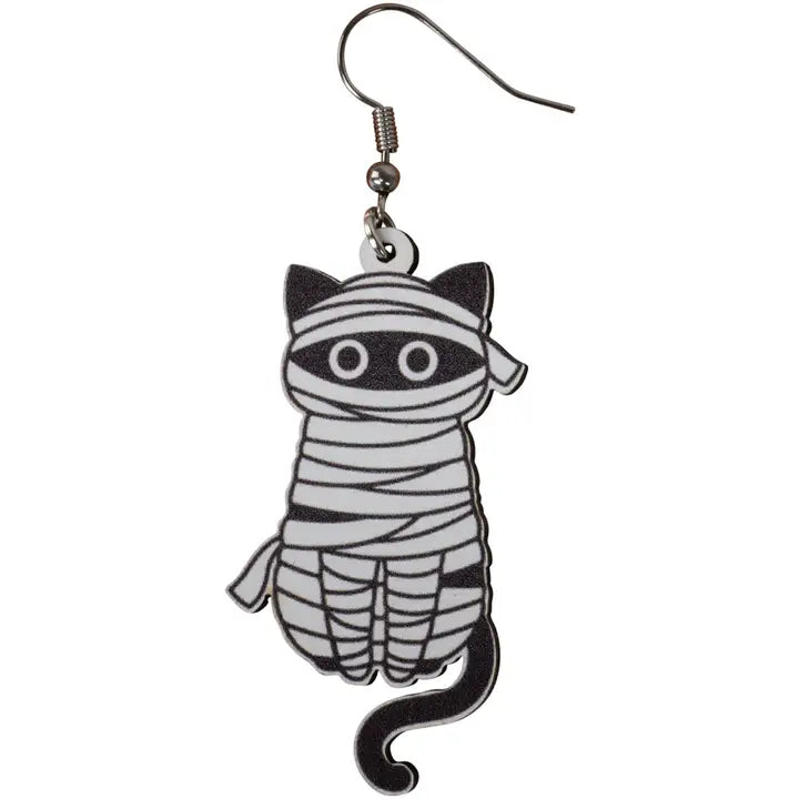 Earring Wood Mummy Cats Dangle