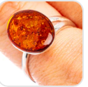 Ring Amber Oval 7