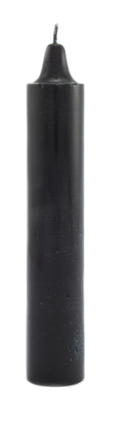 Candle 6 Inch Pillar Black