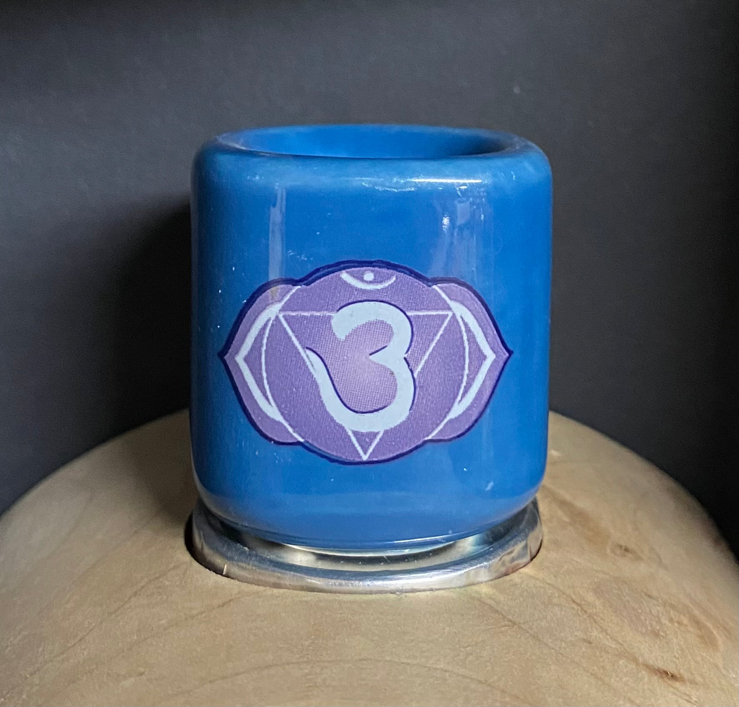 blue Candle Holder Pillar Third Eye Chakra