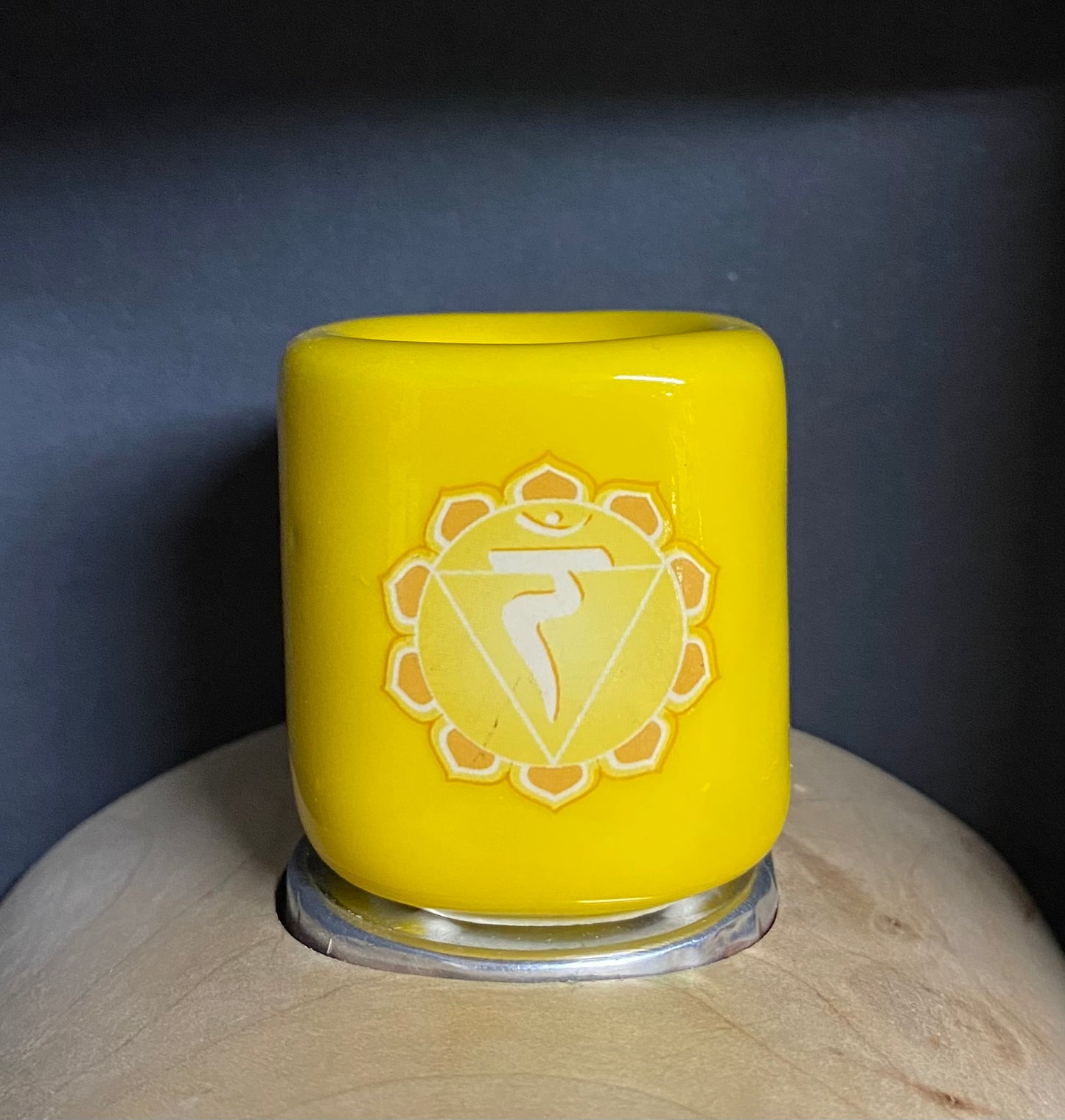 image of yellow Candle Holder Pillar Solar Plexus Chakra