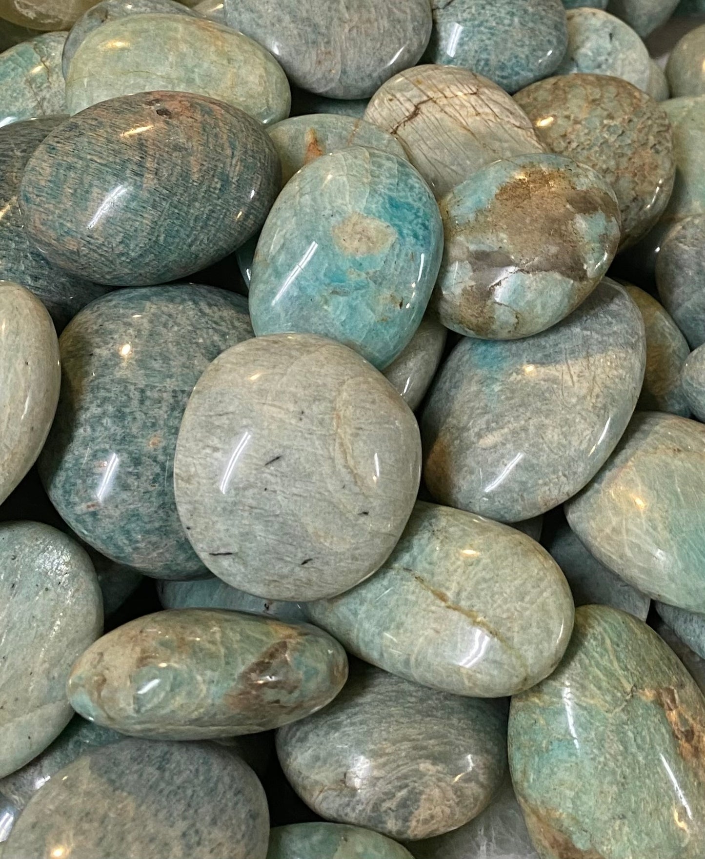 pile of amazonite stones