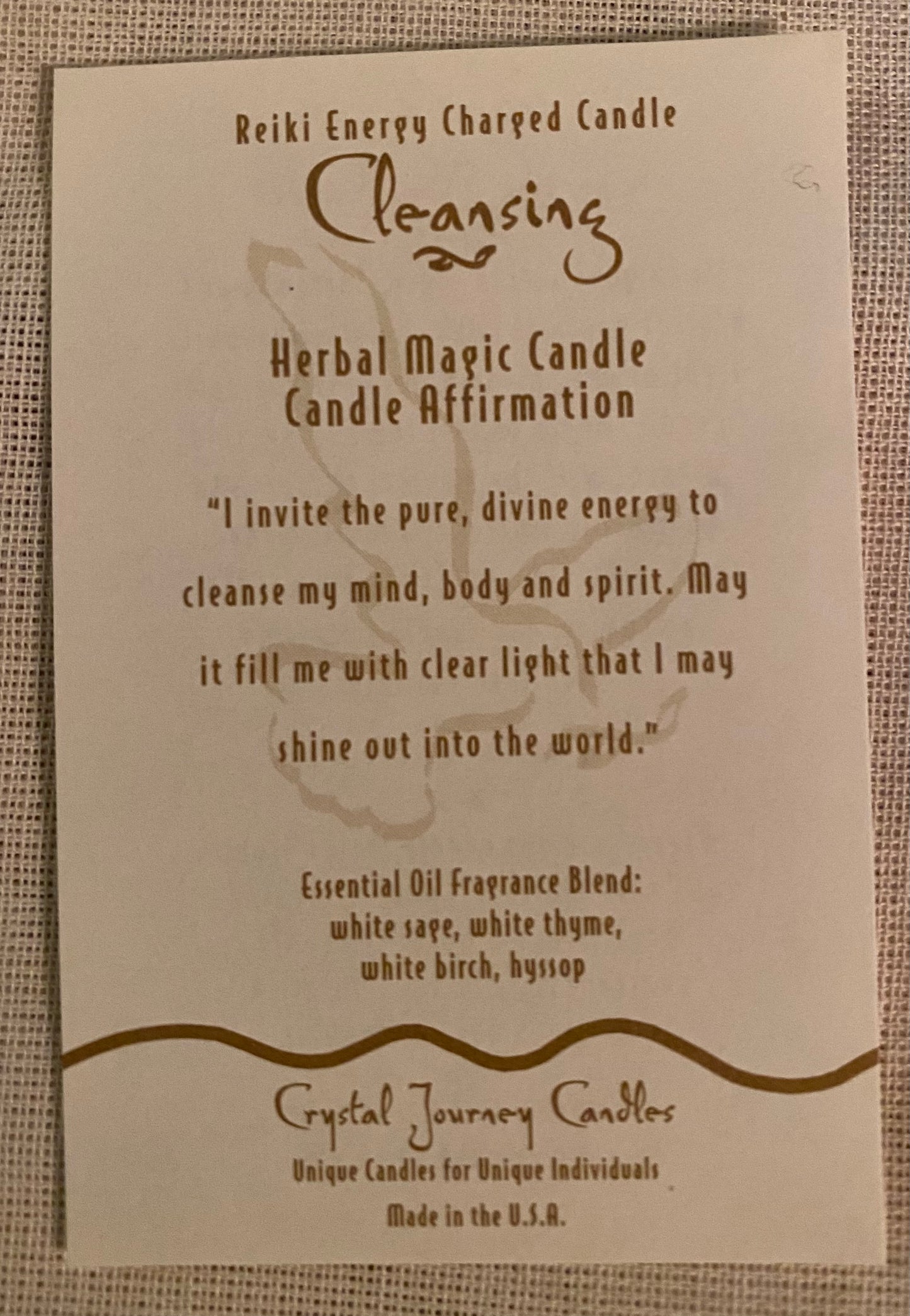 Candle Votive Cleansing Affirmation Card