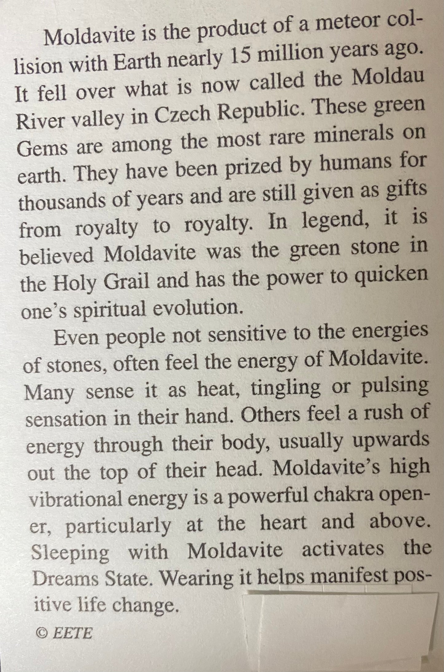 Moldavite Card Details