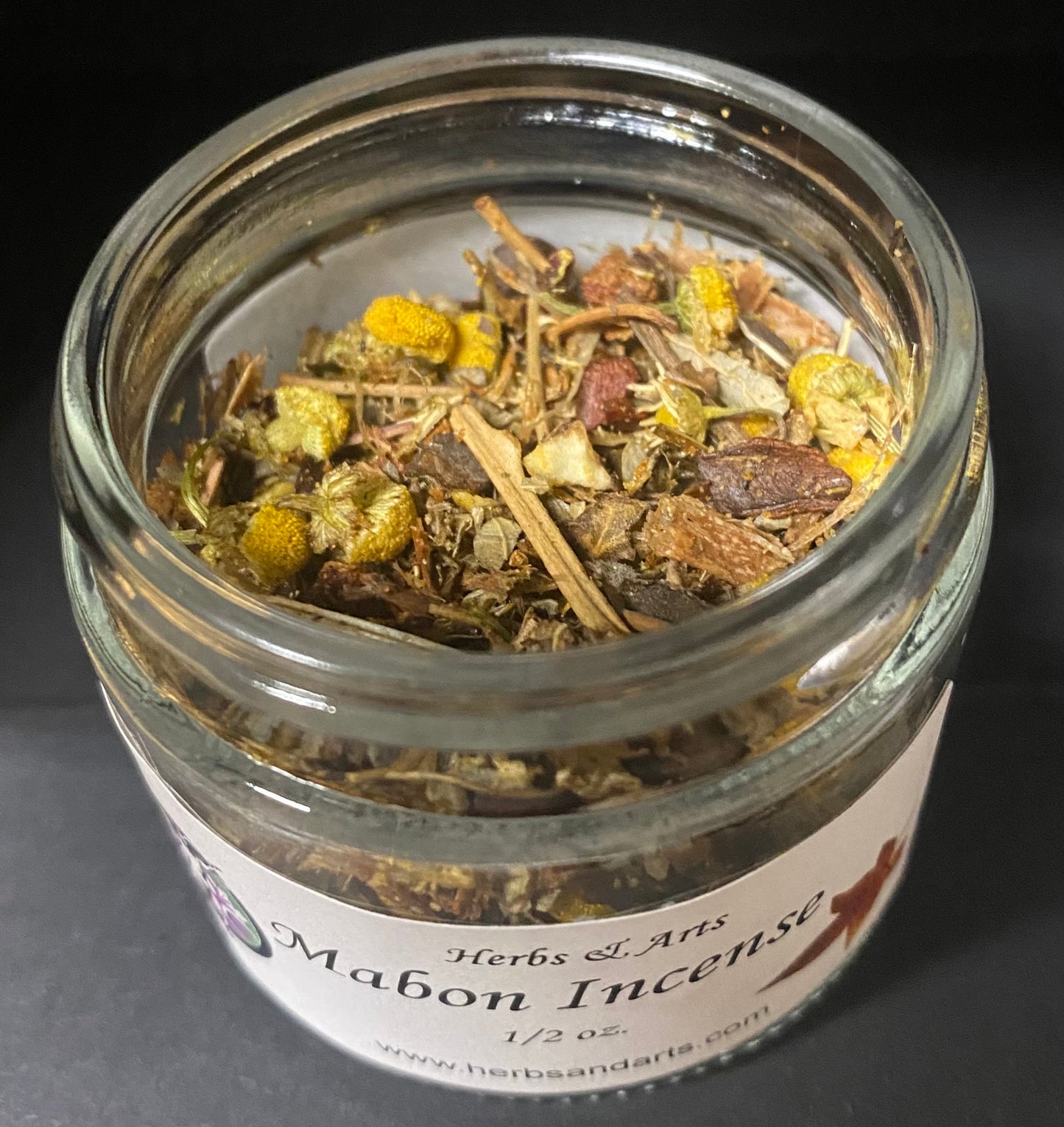 Mabon Incense 1/2 oz top image of incense and herbs