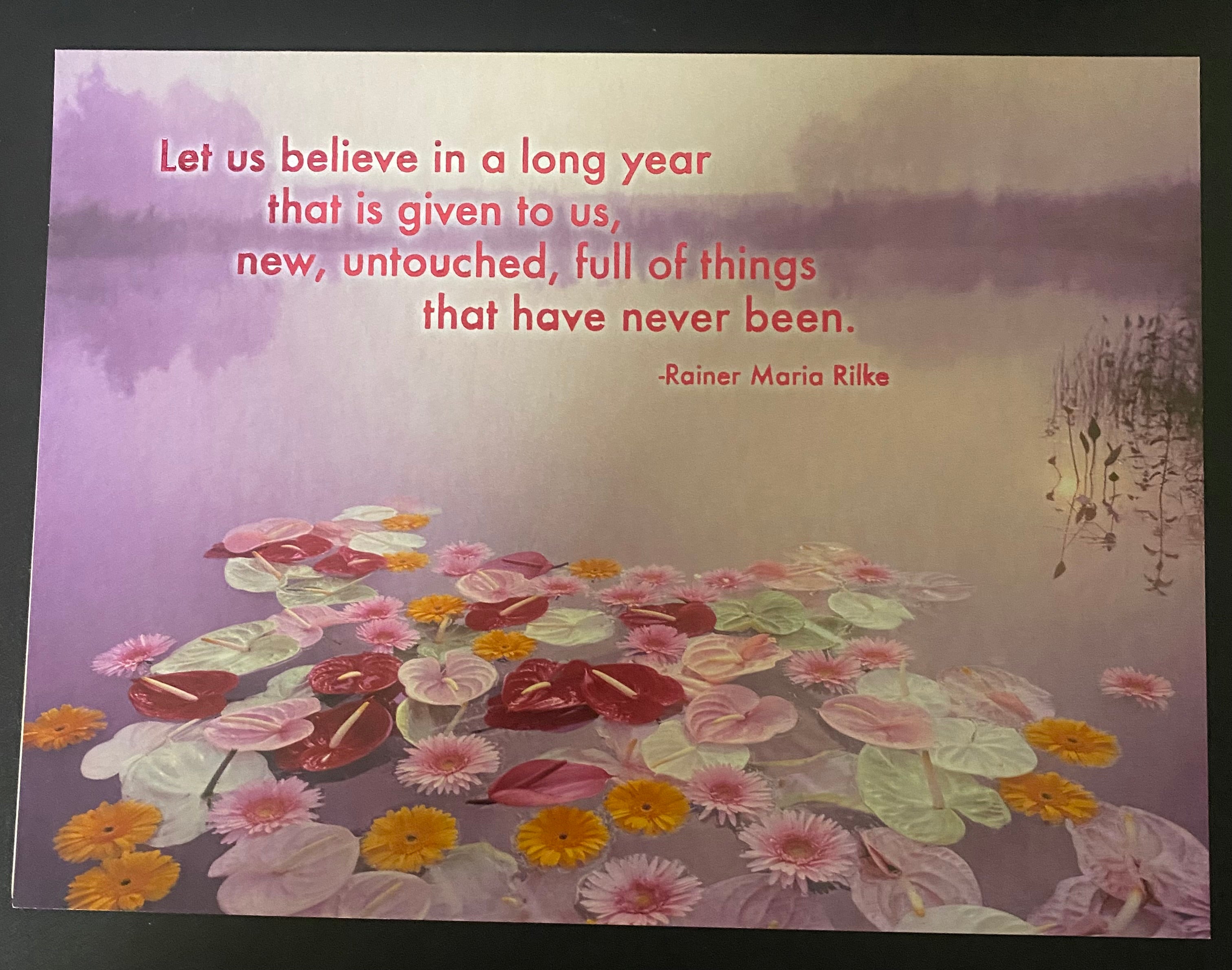 Greeting Card Let Us Believe in a Long Year - Herbs and Arts
