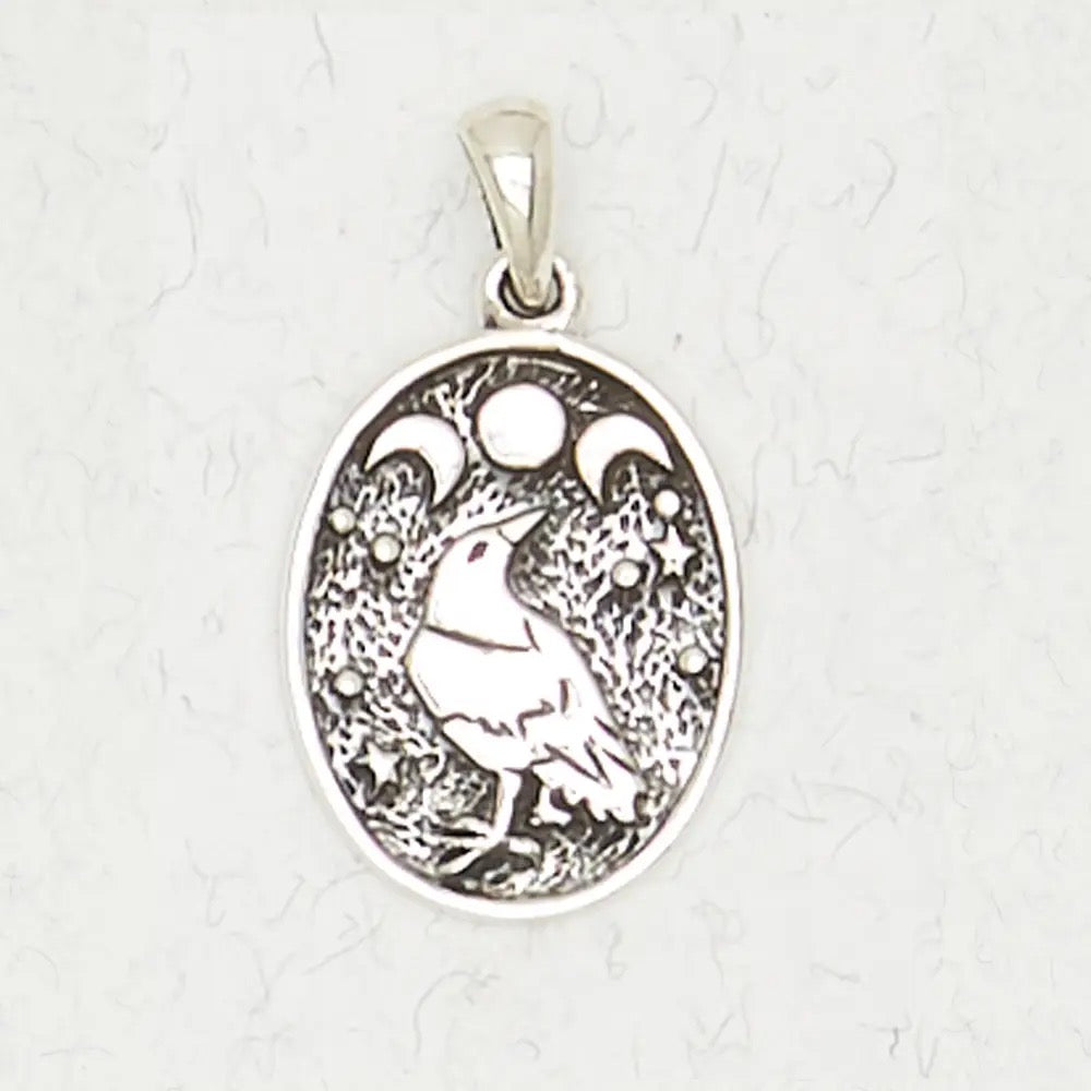 Pendant Raven Triple Moon SS