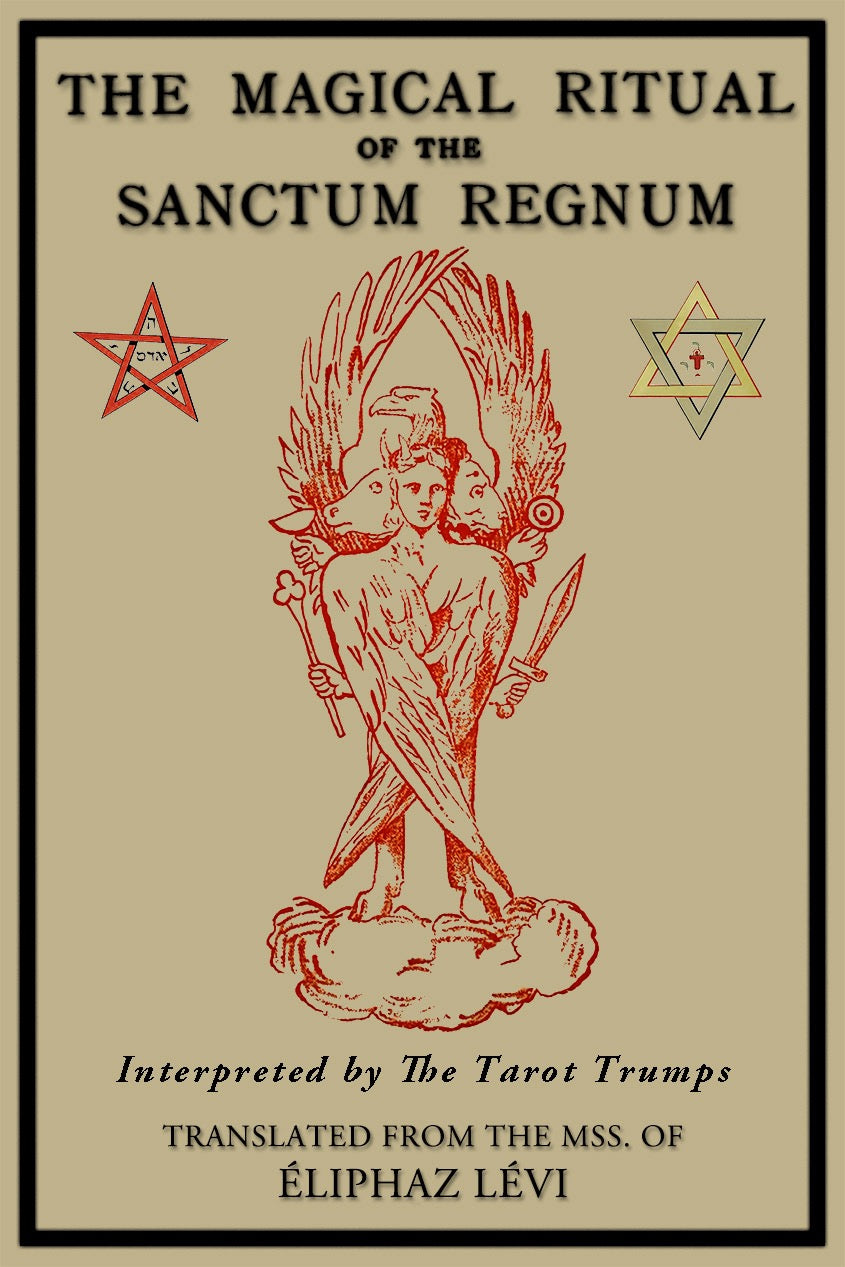 Cover of 'The Magical Ritual of the Sanctum Regnum' with a central illustration and text.