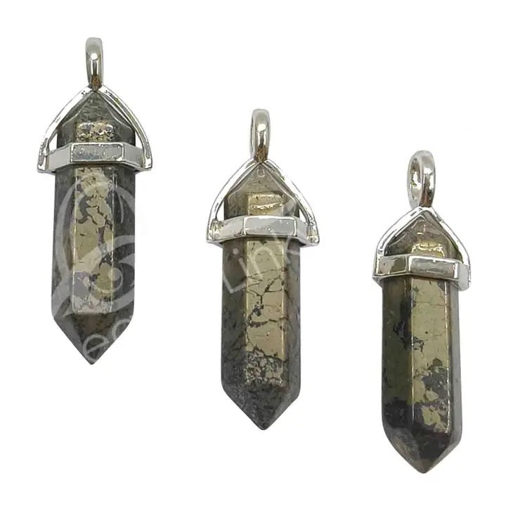 Pendant Pyrite Point on a white background