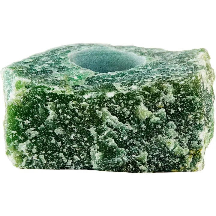 Candle Holder Green Aventurine Raw