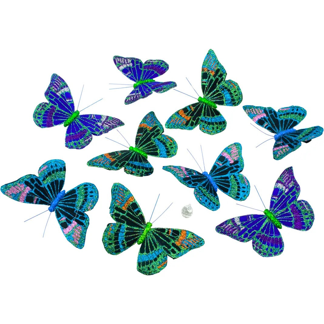 Garland Midnight Butterflies Glitter Feather