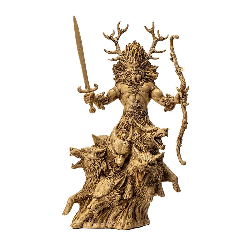 Statue Cernunnos with Wolves