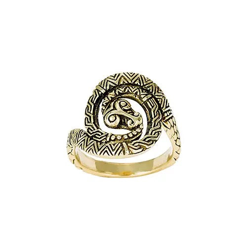 Ring Snake Coiled Brass