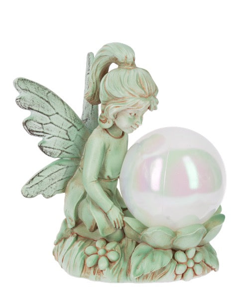 Statue Fairy Green With Ball girl