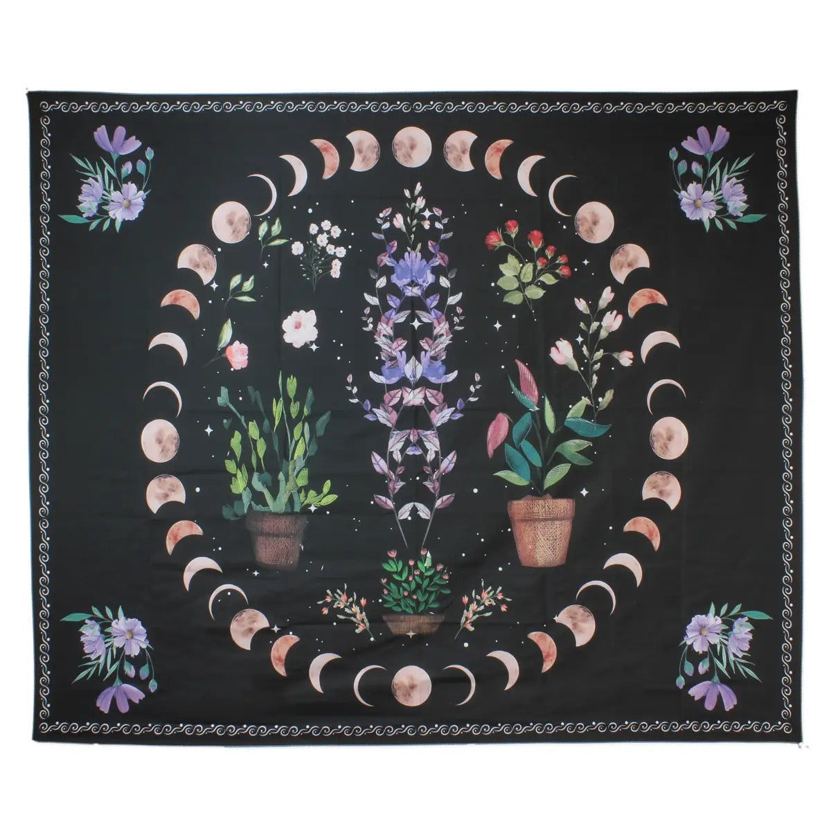 succulents tapestry Tapestry Succulent Moon Phases 60 x 51 in – Herbs and Arts