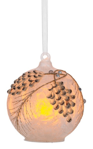 Decorative light bulb with grapevine design on a white background