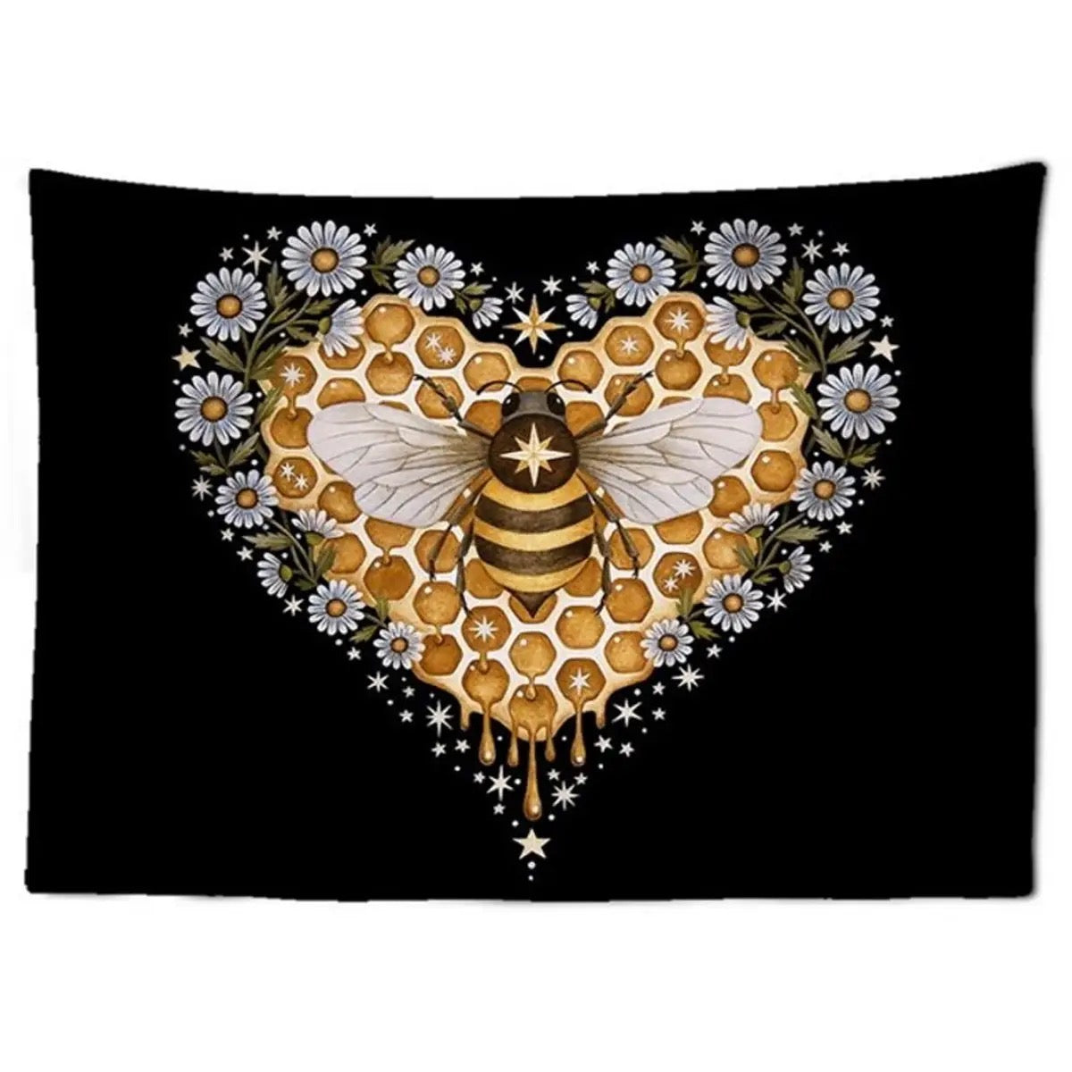 Tapestry Spring Heart Bee Floral 56 x 50 in