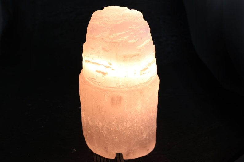 Selenite Lamp Tower 6 in