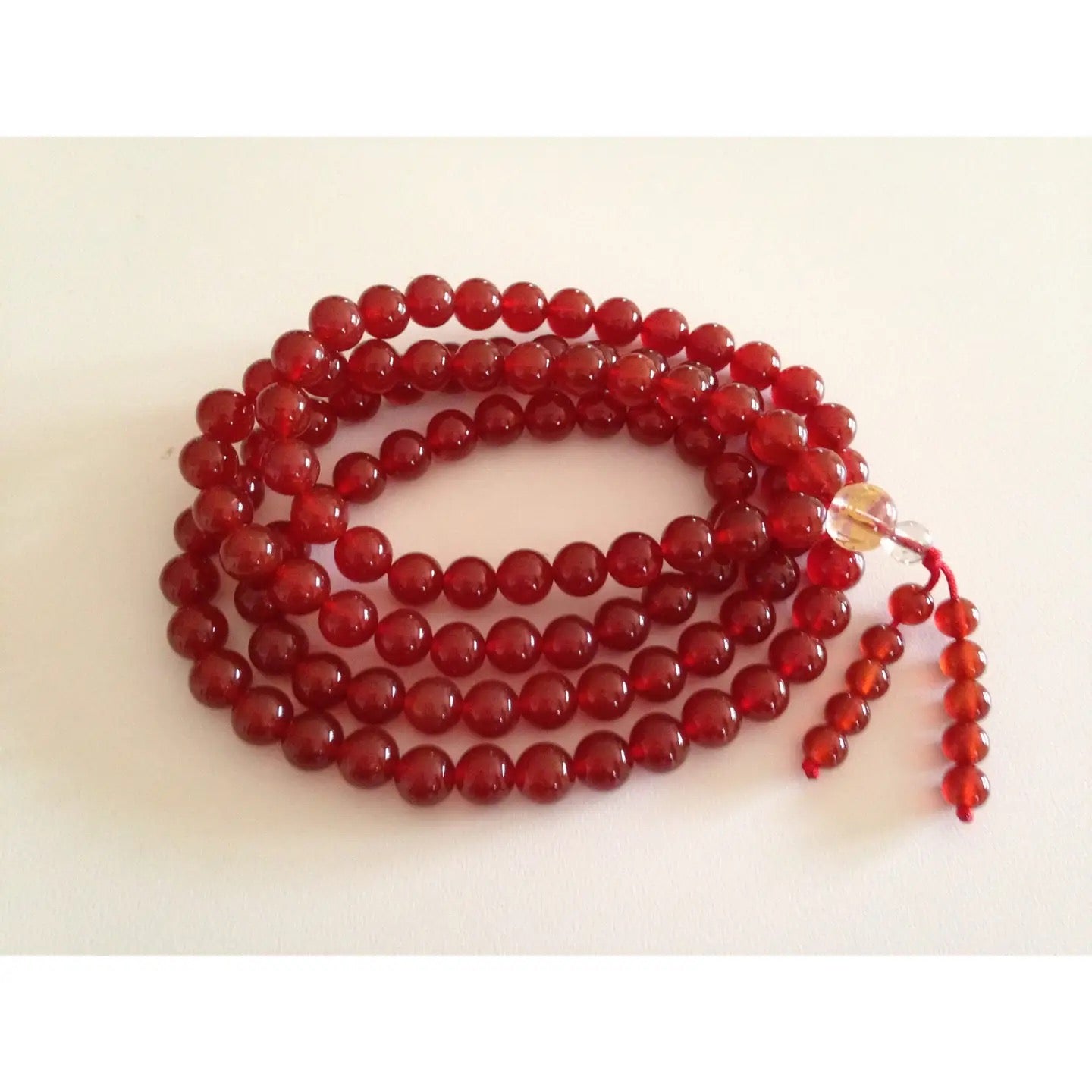 Mala Carnelian Knotted 8mm