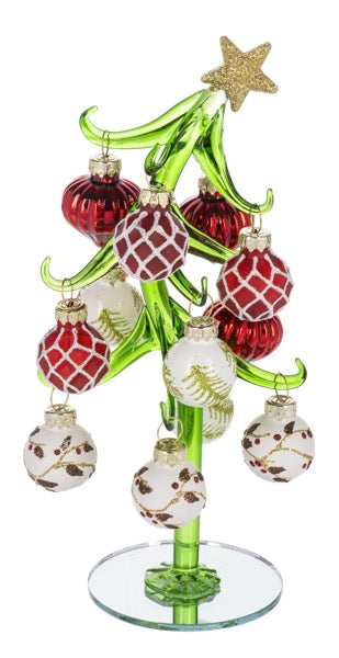 Decorative Christmas tree ornament with colorful balls on a white background