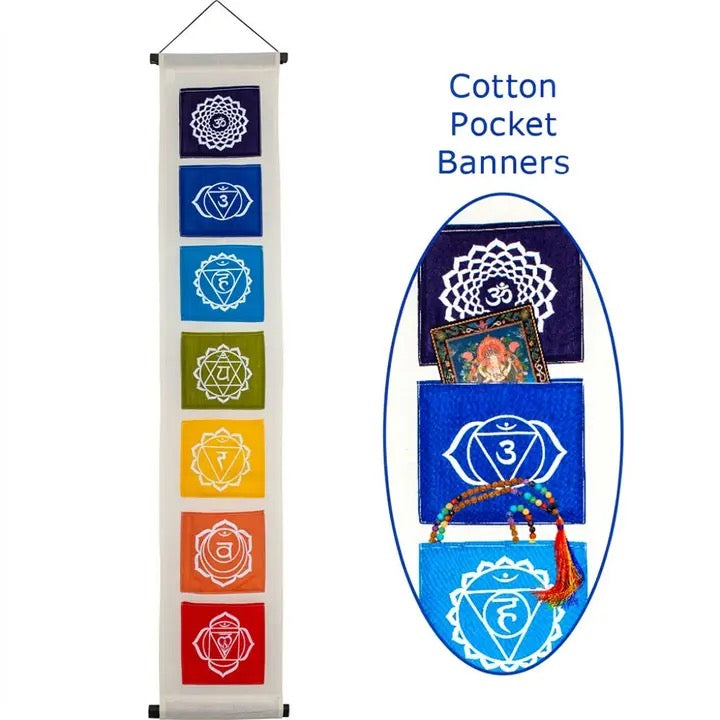 Banner Chakra Pockets on a white background with example