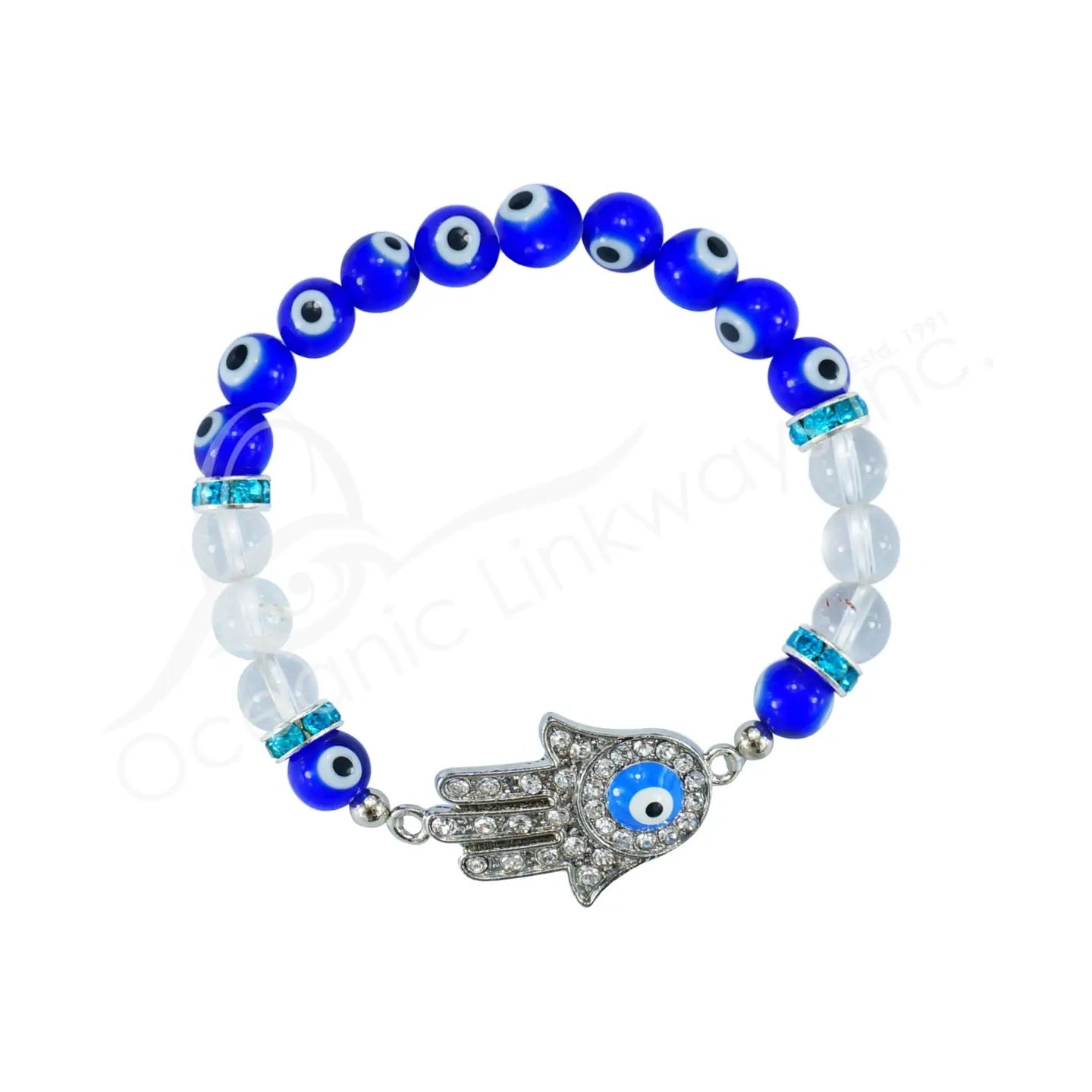 Bracelet Evil Eye Hamsa with Quartz