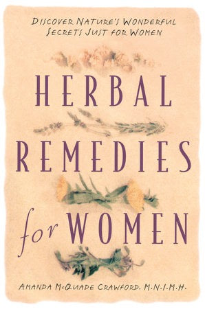 Book cover of 'Herbal Remedies for Women' with nature-themed illustrations and text.