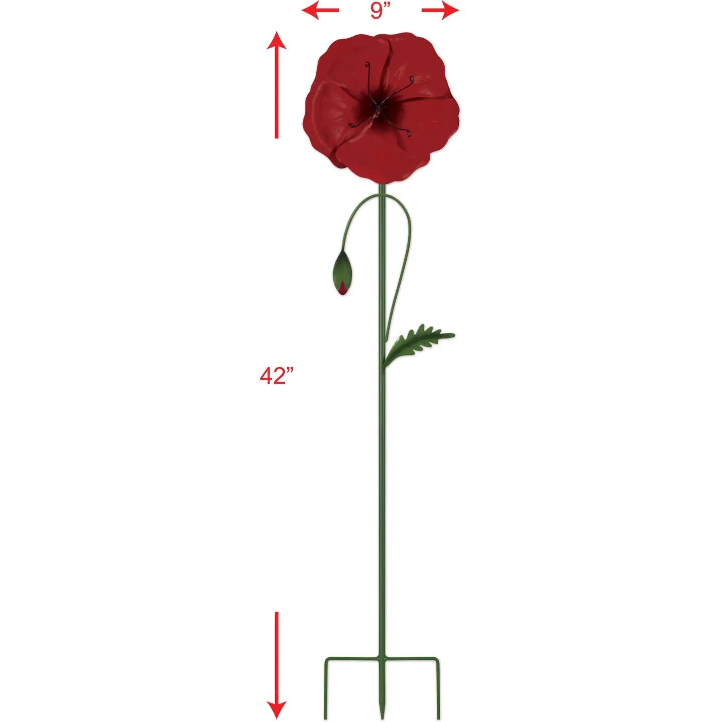 Stake Poppy Red 42 in Dimension