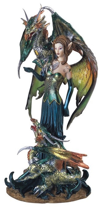 Statue Fairy Green Dragon