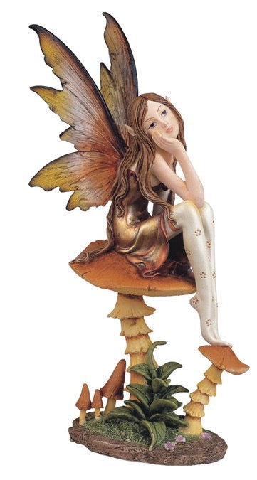 Statue Fairy Orange Mushroom