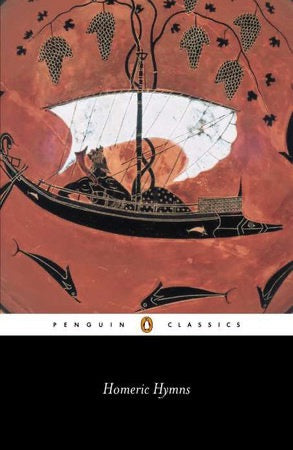 Book cover of 'Homeric Hymns' by Penguin Classics with a stylized ship and vine design.