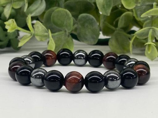 Bracelet Triple Protection Blk Tourmaline 10mm