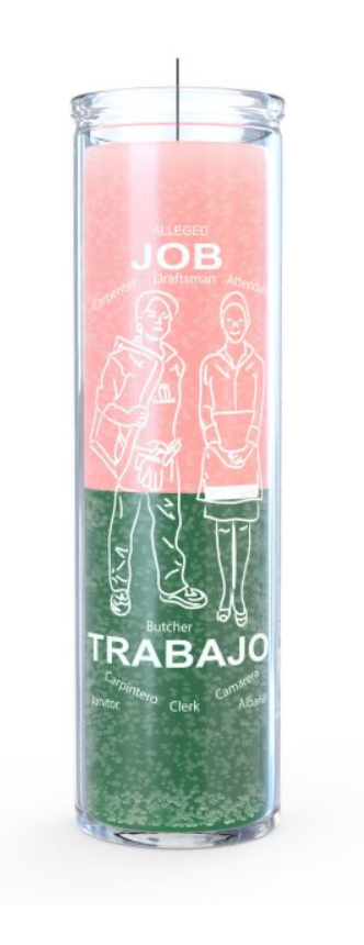 Candle 7 Day Job Pink Green