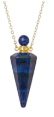 Necklace Pendulum Bottle Lapis Bronze Chain