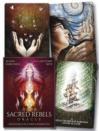 various cards from the Sacred Rebels Oracle Deck & Guidebook