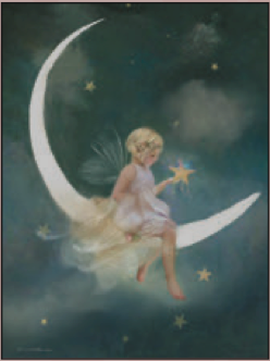 Greeting Card Crescent Star Fairy Birthday