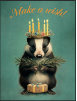 Greeting Card Badger Candles Birthday