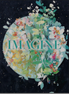 Greeting Card Floral Moon Imagine Birthday