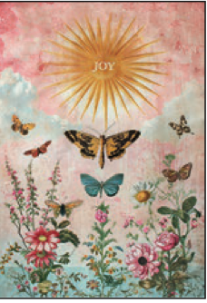 Greeting Card Joy Sun Butterflies Birthday
