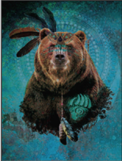 Greeting Card Bear Spirit Birthday