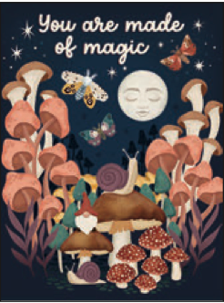 Greeting Card Mushroom Moon Friendship