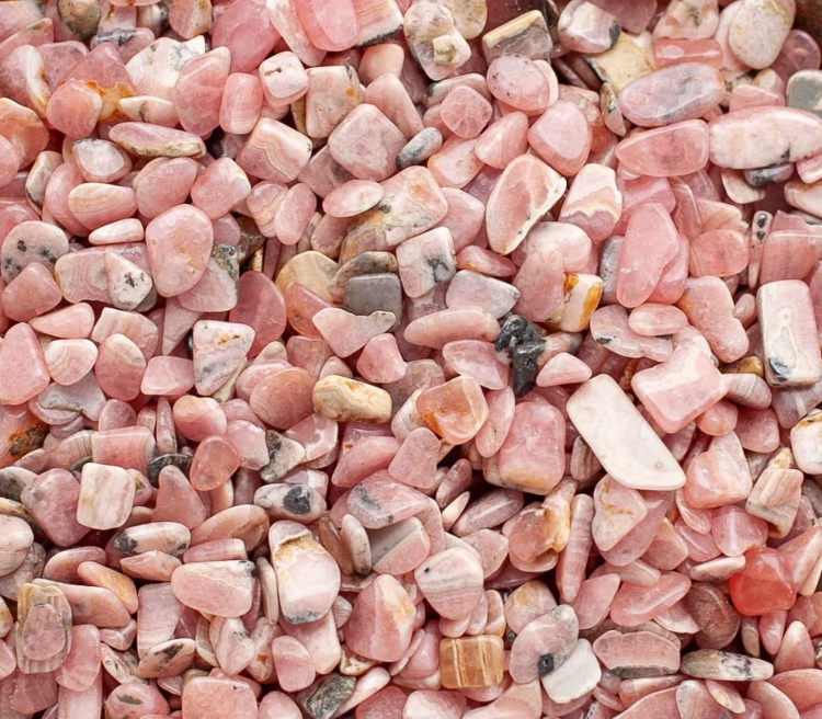 Close-up of pink and white pebbles