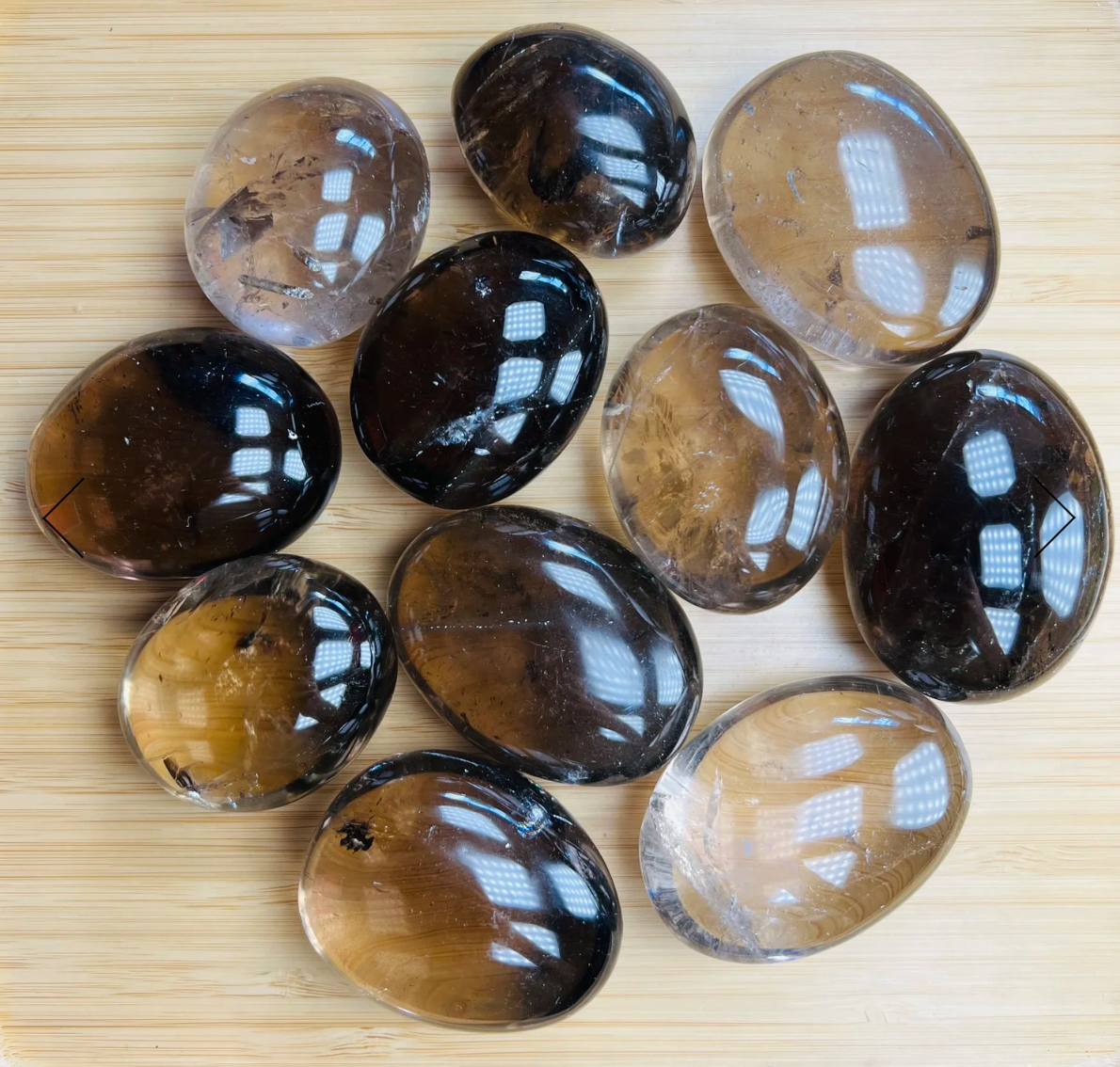 Quartz Smokey Palm Stone