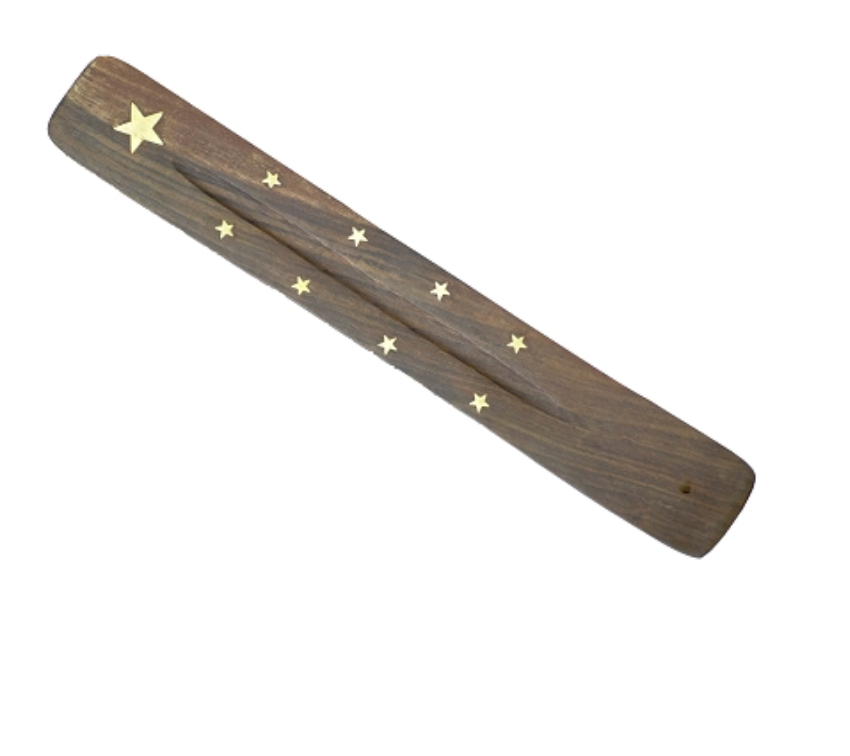Incense Holder Star Brass Inlay
