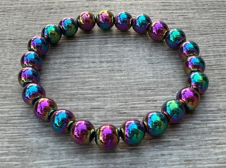 Bracelet Rainbow Hematite 8mm