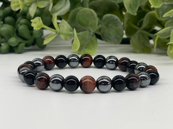 Bracelet Triple Protection Hematite 8mm