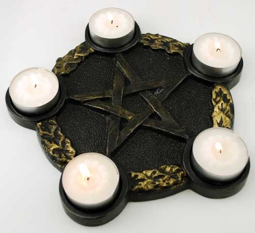 Pentacle Iron Tea light Holder